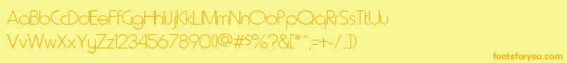 フォントMetroNormal – オレンジの文字が黄色の背景にあります。