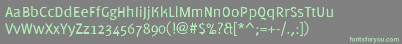 PfmuseRegular-fontti – vihreät fontit harmaalla taustalla