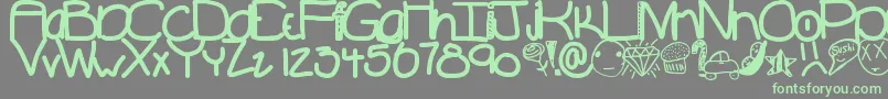Movingon Font – Green Fonts on Gray Background