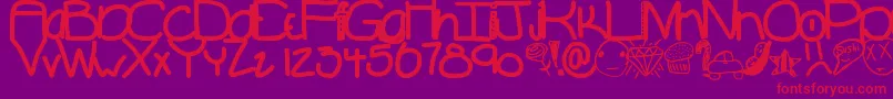 Movingon Font – Red Fonts on Purple Background