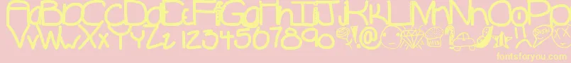Movingon Font – Yellow Fonts on Pink Background