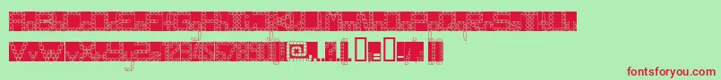 フォントPanghobl – 赤い文字の緑の背景