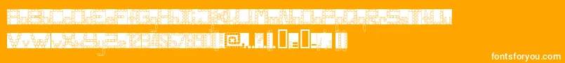 Panghobl-Schriftart – Weiße Schriften auf orangefarbenem Hintergrund