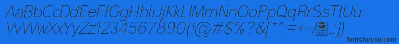 MalterSansThinItalicDemo Font – Black Fonts on Blue Background