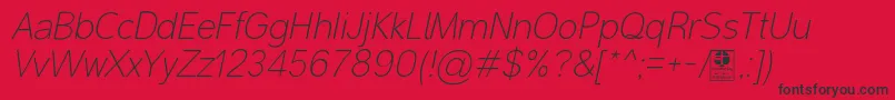 フォントMalterSansThinItalicDemo – 赤い背景に黒い文字