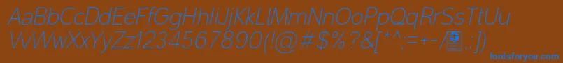 MalterSansThinItalicDemo Font – Blue Fonts on Brown Background