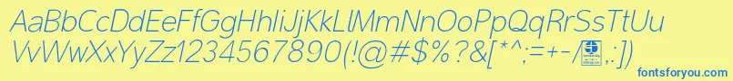 MalterSansThinItalicDemo Font – Blue Fonts on Yellow Background