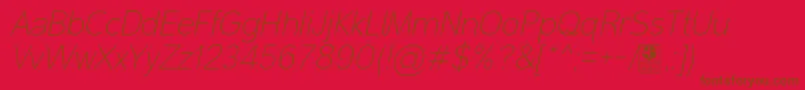 MalterSansThinItalicDemo Font – Brown Fonts on Red Background