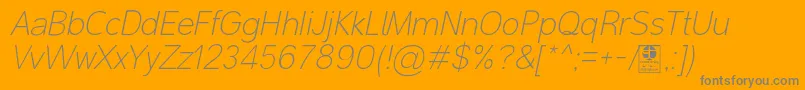 MalterSansThinItalicDemo Font – Gray Fonts on Orange Background
