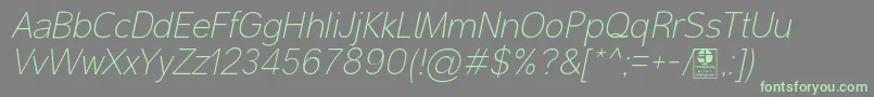 MalterSansThinItalicDemo Font – Green Fonts on Gray Background