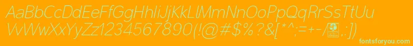 MalterSansThinItalicDemo Font – Green Fonts on Orange Background