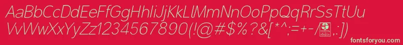 MalterSansThinItalicDemo Font – Green Fonts on Red Background