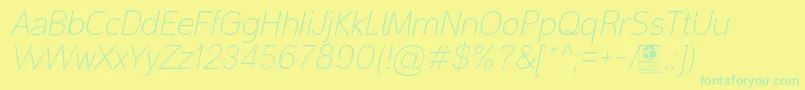 MalterSansThinItalicDemo Font – Green Fonts on Yellow Background