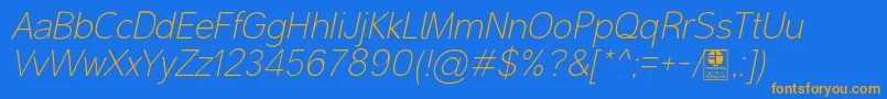 MalterSansThinItalicDemo Font – Orange Fonts on Blue Background