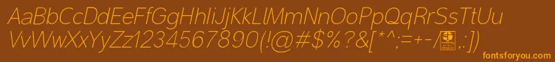 MalterSansThinItalicDemo Font – Orange Fonts on Brown Background
