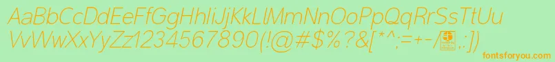 MalterSansThinItalicDemo Font – Orange Fonts on Green Background