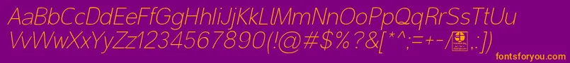 MalterSansThinItalicDemo Font – Orange Fonts on Purple Background