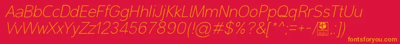 MalterSansThinItalicDemo Font – Orange Fonts on Red Background