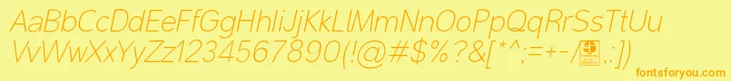 MalterSansThinItalicDemo Font – Orange Fonts on Yellow Background