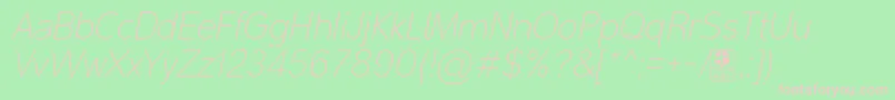 MalterSansThinItalicDemo Font – Pink Fonts on Green Background