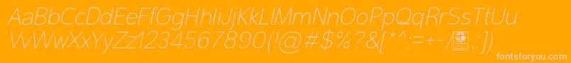 MalterSansThinItalicDemo Font – Pink Fonts on Orange Background