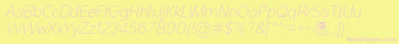 MalterSansThinItalicDemo Font – Pink Fonts on Yellow Background