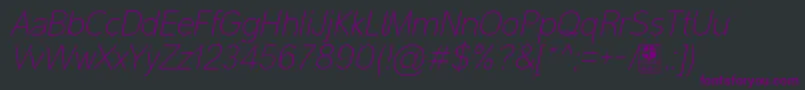 MalterSansThinItalicDemo Font – Purple Fonts on Black Background