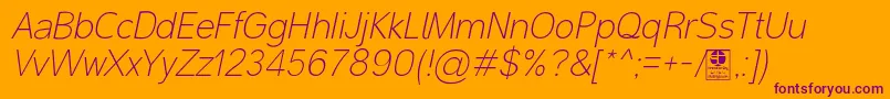 MalterSansThinItalicDemo Font – Purple Fonts on Orange Background