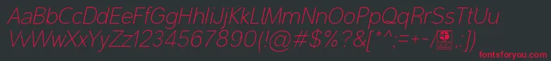 MalterSansThinItalicDemo Font – Red Fonts on Black Background