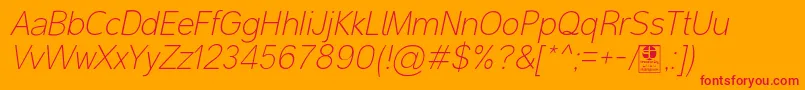 MalterSansThinItalicDemo Font – Red Fonts on Orange Background