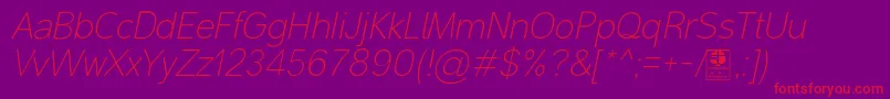 MalterSansThinItalicDemo Font – Red Fonts on Purple Background