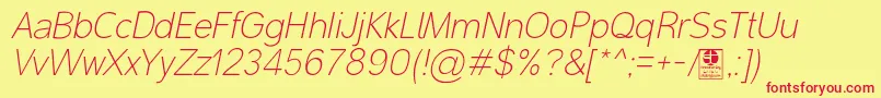 MalterSansThinItalicDemo Font – Red Fonts on Yellow Background