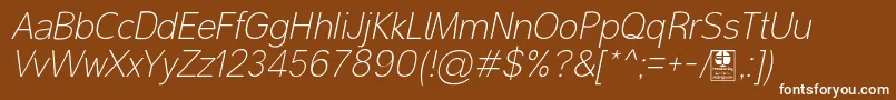 MalterSansThinItalicDemo Font – White Fonts on Brown Background