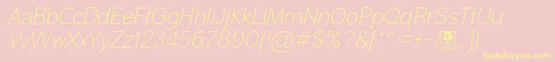 MalterSansThinItalicDemo Font – Yellow Fonts on Pink Background