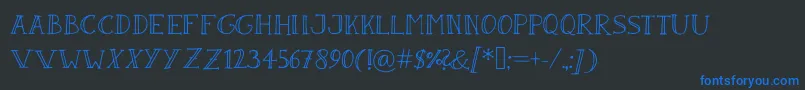 SandwichPaperLight Font – Blue Fonts on Black Background