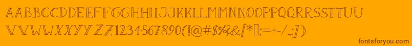SandwichPaperLight Font – Brown Fonts on Orange Background
