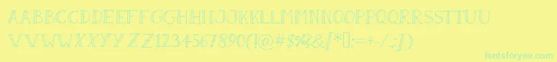 フォントSandwichPaperLight – 黄色い背景に緑の文字