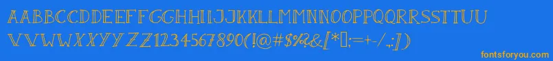 SandwichPaperLight Font – Orange Fonts on Blue Background