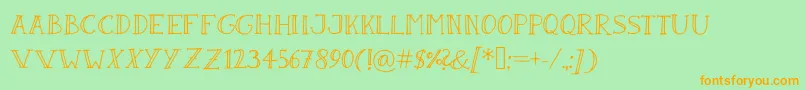 SandwichPaperLight Font – Orange Fonts on Green Background