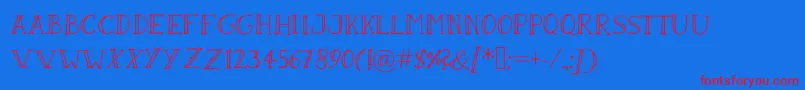 SandwichPaperLight Font – Red Fonts on Blue Background