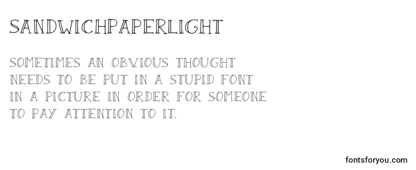 Review of the SandwichPaperLight Font