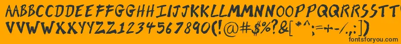 BrushOfKent Font – Black Fonts on Orange Background