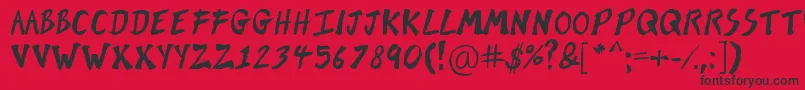 BrushOfKent Font – Black Fonts on Red Background