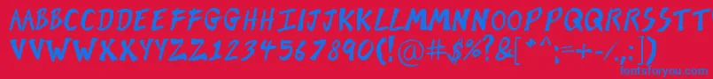 BrushOfKent Font – Blue Fonts on Red Background