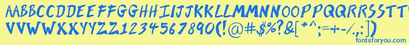 BrushOfKent Font – Blue Fonts on Yellow Background