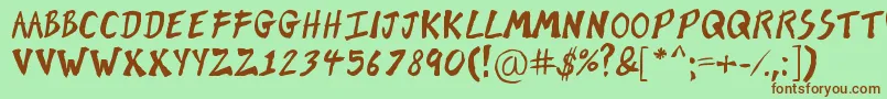 BrushOfKent Font – Brown Fonts on Green Background