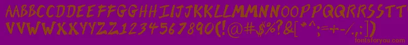 BrushOfKent Font – Brown Fonts on Purple Background