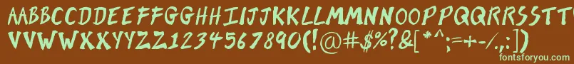 BrushOfKent Font – Green Fonts on Brown Background