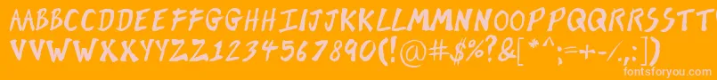 BrushOfKent Font – Pink Fonts on Orange Background