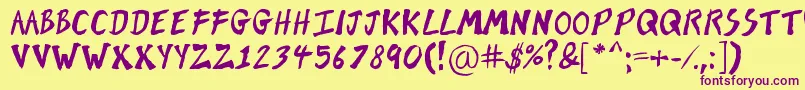 BrushOfKent Font – Purple Fonts on Yellow Background